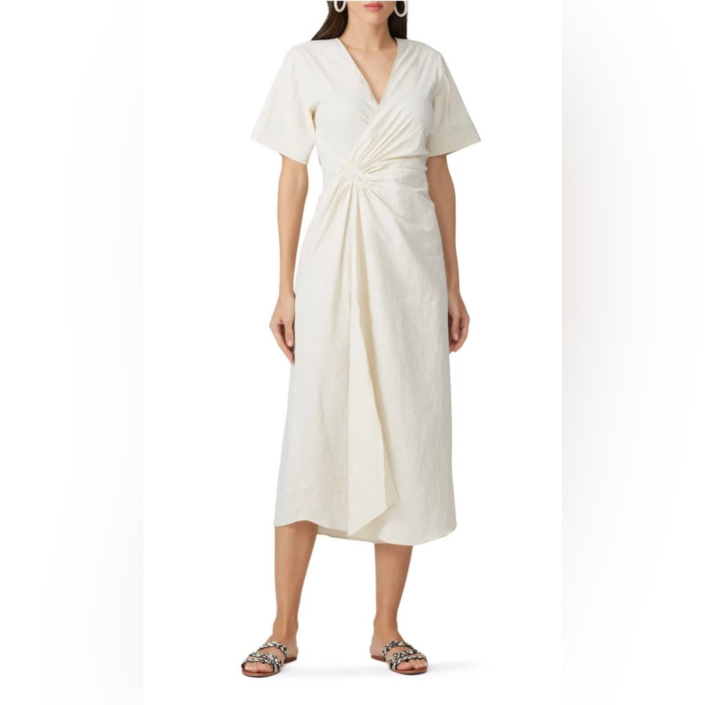 A.L.C. Cream Linen Edie Dress Size 8 Us $545